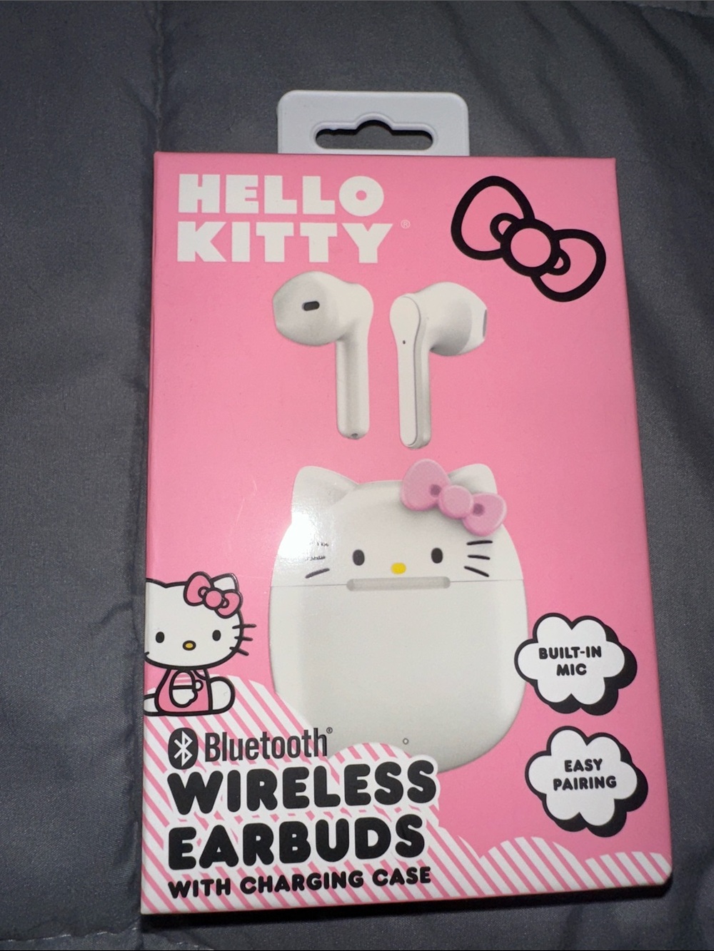 Hello Kitty Pink and White Bluetooth Wireless Earbuds with Cute Charging Case